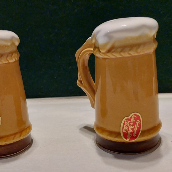 Vintage Beer Mug/Stein "Cant Drink When He's Dead" Salt and Pepper Shakers - Picture 3 of 4